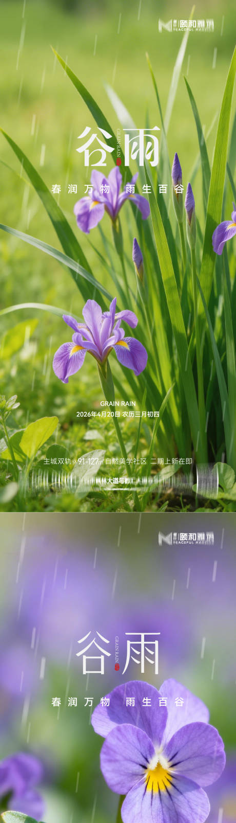 源文件下载【享设计】搜索编号：65200036374097037【谷雨节气节日海报】