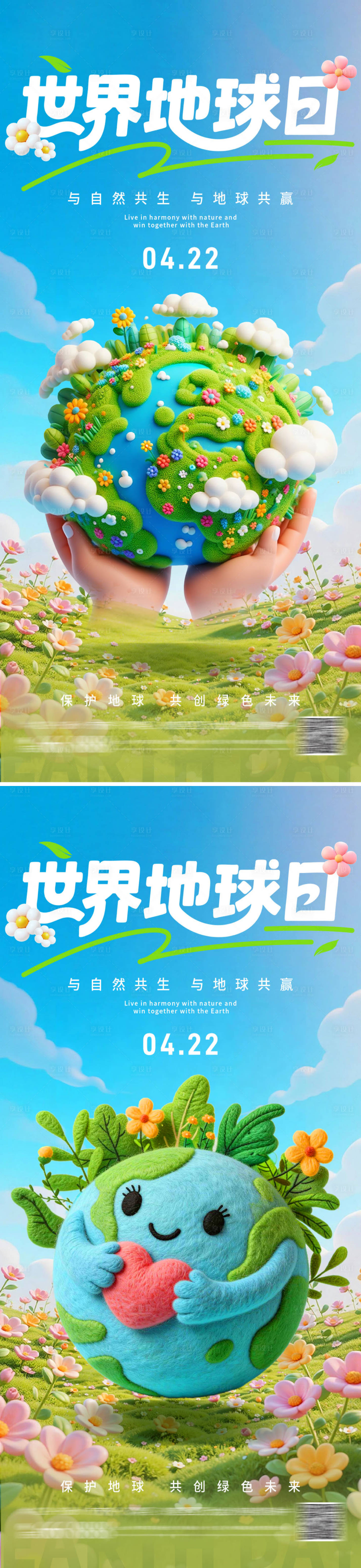 源文件下载【享设计】搜索编号：25370036308071719【世界地球日海报】