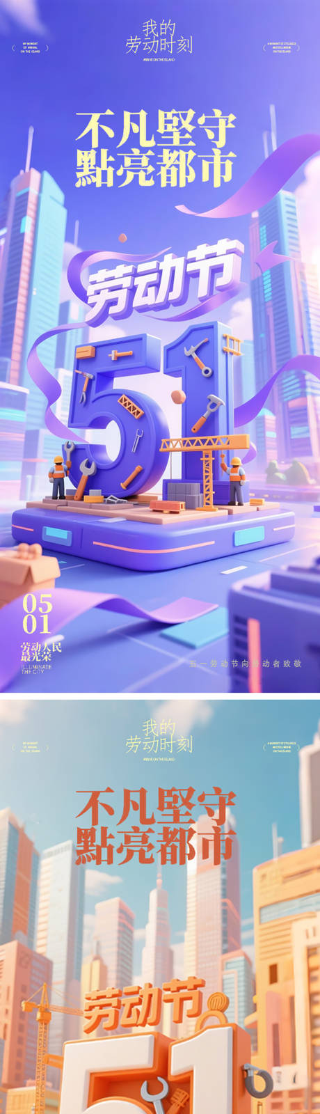 源文件下载【享设计】搜索编号：93900036491945333【劳动节城市海报】