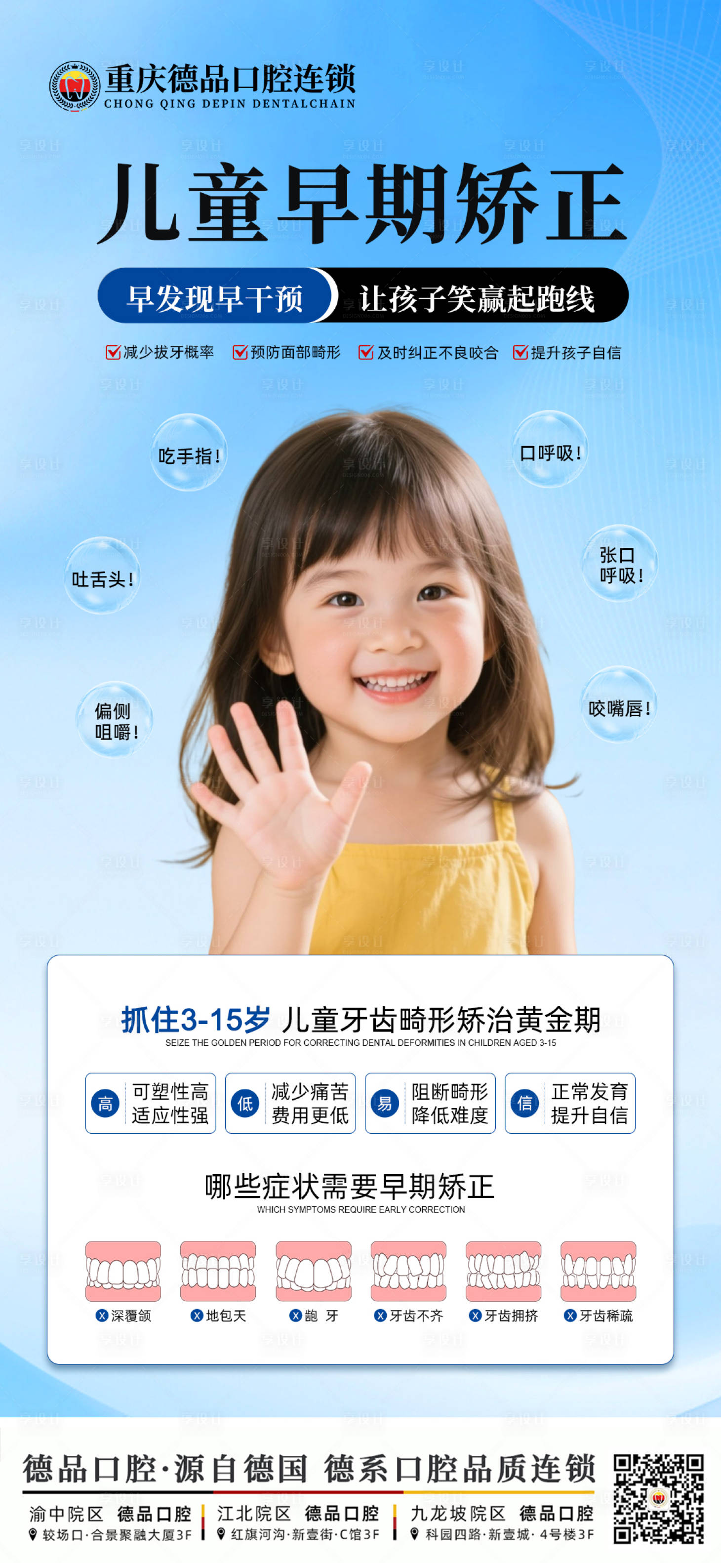 源文件下载【享设计】搜索编号：94950036524981065【儿童早期矫正海报】