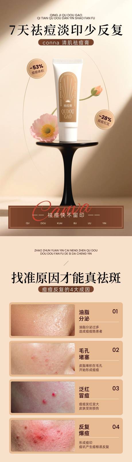 源文件下载【享设计】搜索编号：23220036478584339【卡其咖啡色祛斑膏电商详情页】