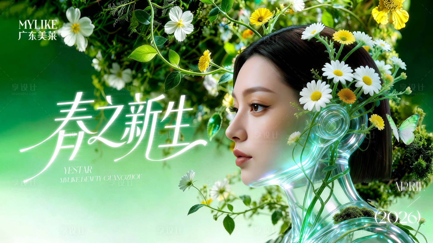源文件下载【享设计】搜索编号：17170036393872060【医美背景板】