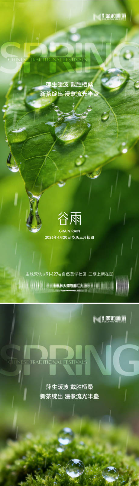 源文件下载【享设计】搜索编号：82210036373979305【谷雨节气节日海报】