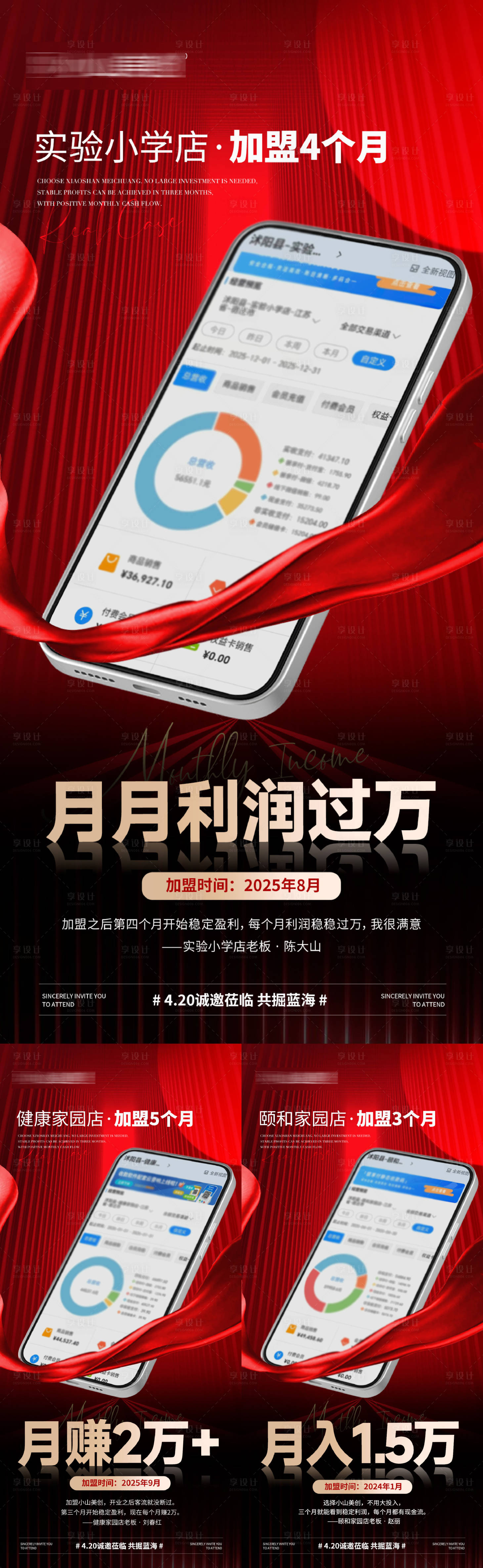 源文件下载【享设计】搜索编号：39400036387699181【医美美业招商造势系列海报业绩案例海报】