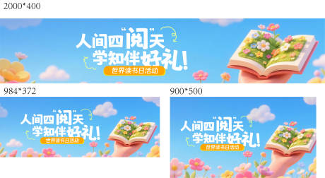 源文件下载【享设计】搜索编号：42810036520899025【世界读书日小程序benner】