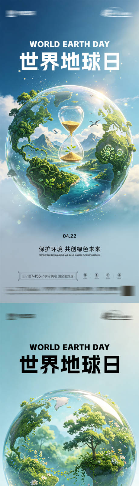 源文件下载【享设计】搜索编号：36040036338137507【世界地球日海报】