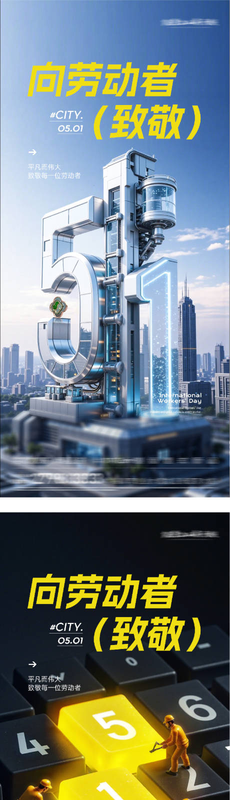 源文件下载【享设计】搜索编号：64390036419138530【地产51劳动创意系海报】