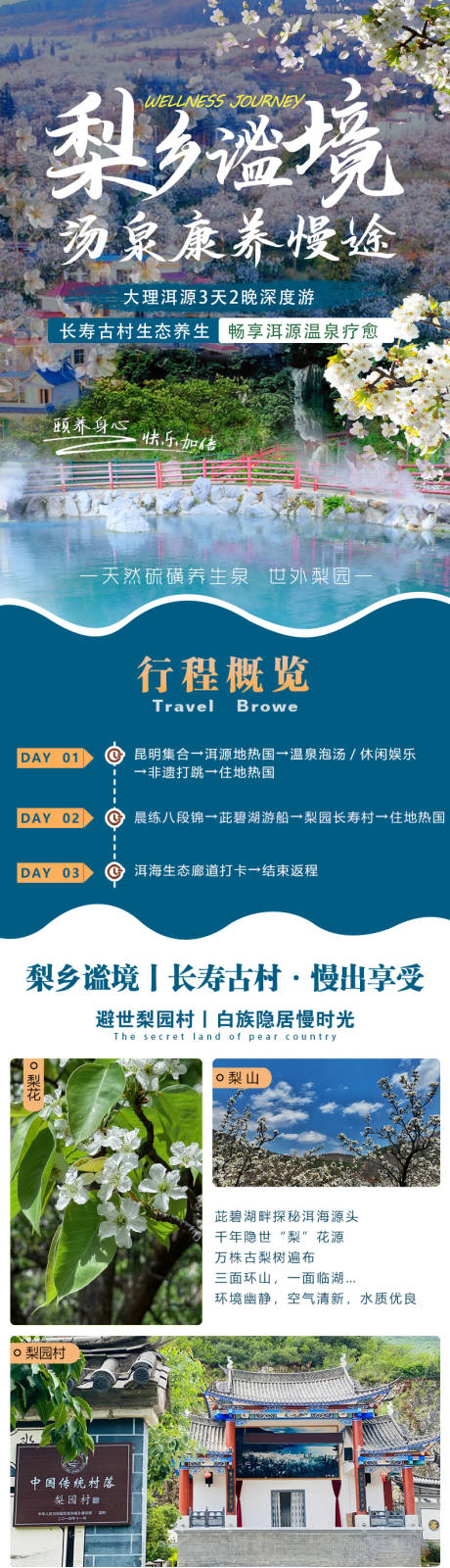 源文件下载【享设计】搜索编号：93480036272819303【大理温泉康养旅游长图】
