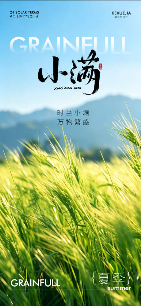 源文件下载【享设计】搜索编号：25440036488574875【小满节气海报】