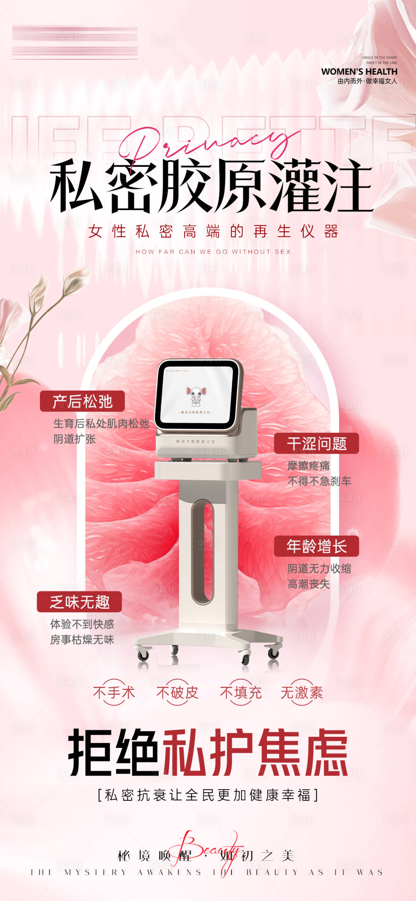 源文件下载【享设计】搜索编号：23540036400548319【医美私密胶原灌注海报】