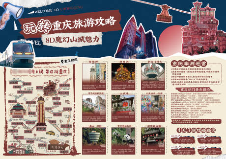 源文件下载【享设计】搜索编号：80720036463301395【重庆旅游攻略海报】