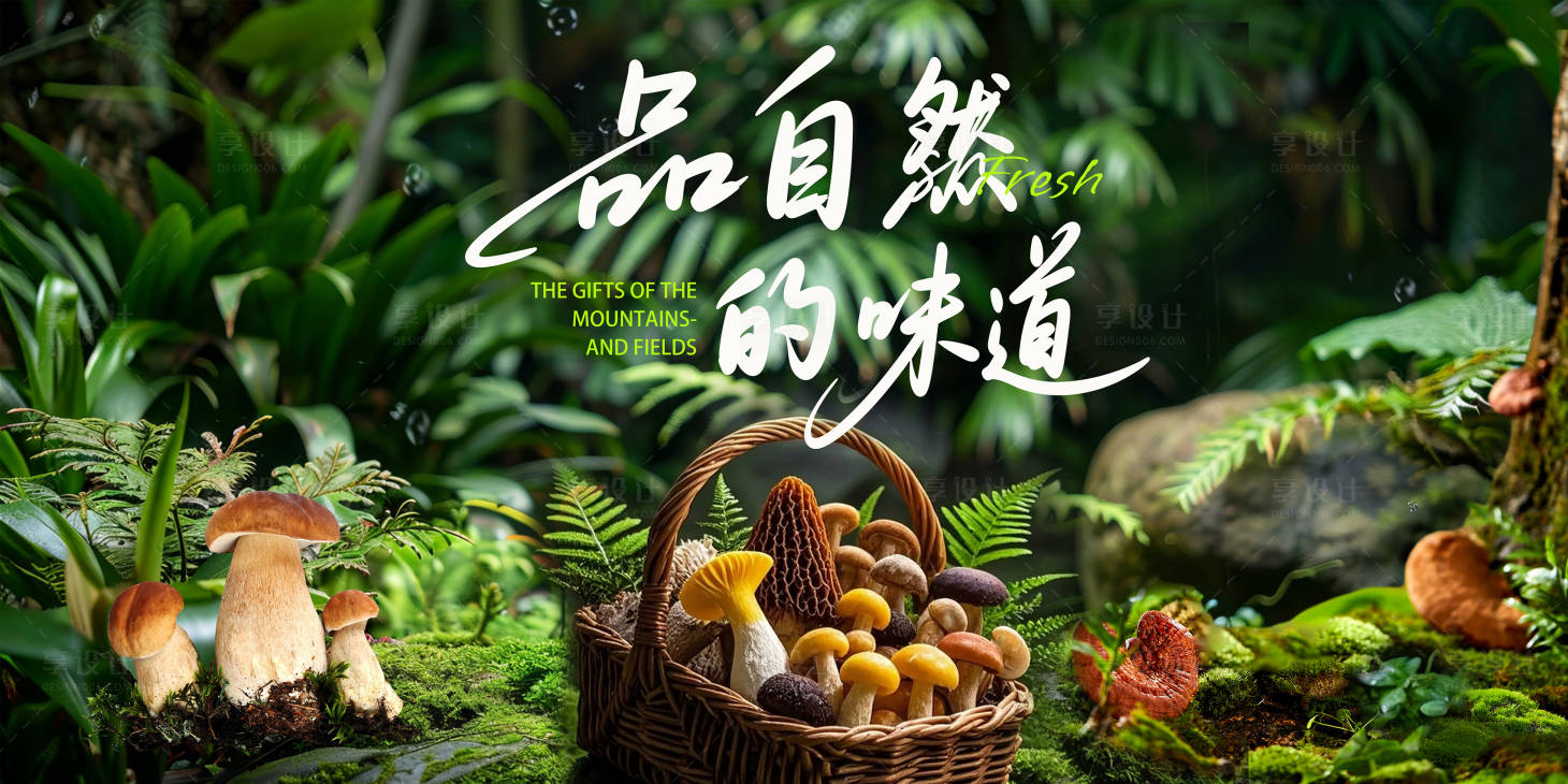 源文件下载【享设计】搜索编号：59170036616159981【野生菌主画面】