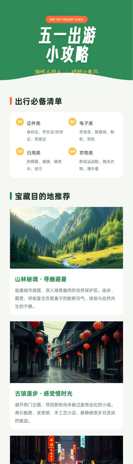 源文件下载【享设计】搜索编号：65510036178483258【假期出游小攻略长图详情图】