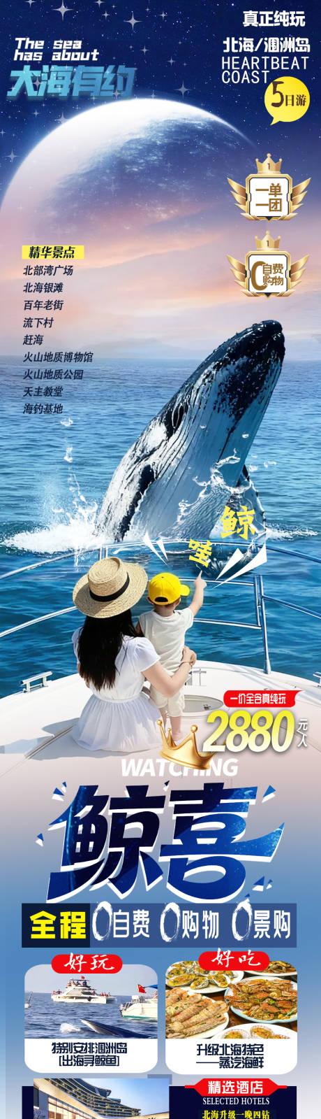 源文件下载【享设计】搜索编号：55620036269397311【鲸喜看鲸鱼旅游海报】