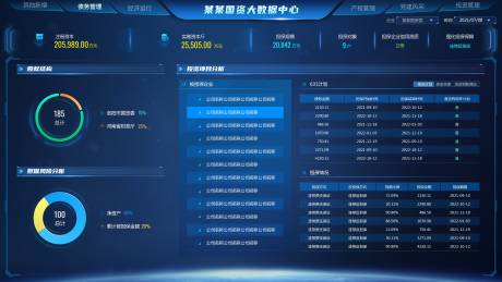 源文件下载【享设计】搜索编号：25600036475458032【某某国资大数据中心界面】