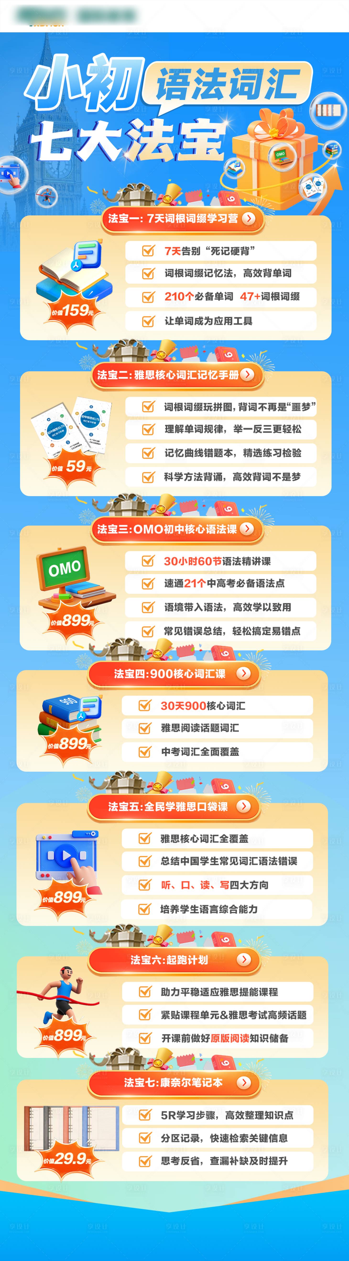 源文件下载【享设计】搜索编号：71020036281419904【教育词汇语法促销法宝长图】