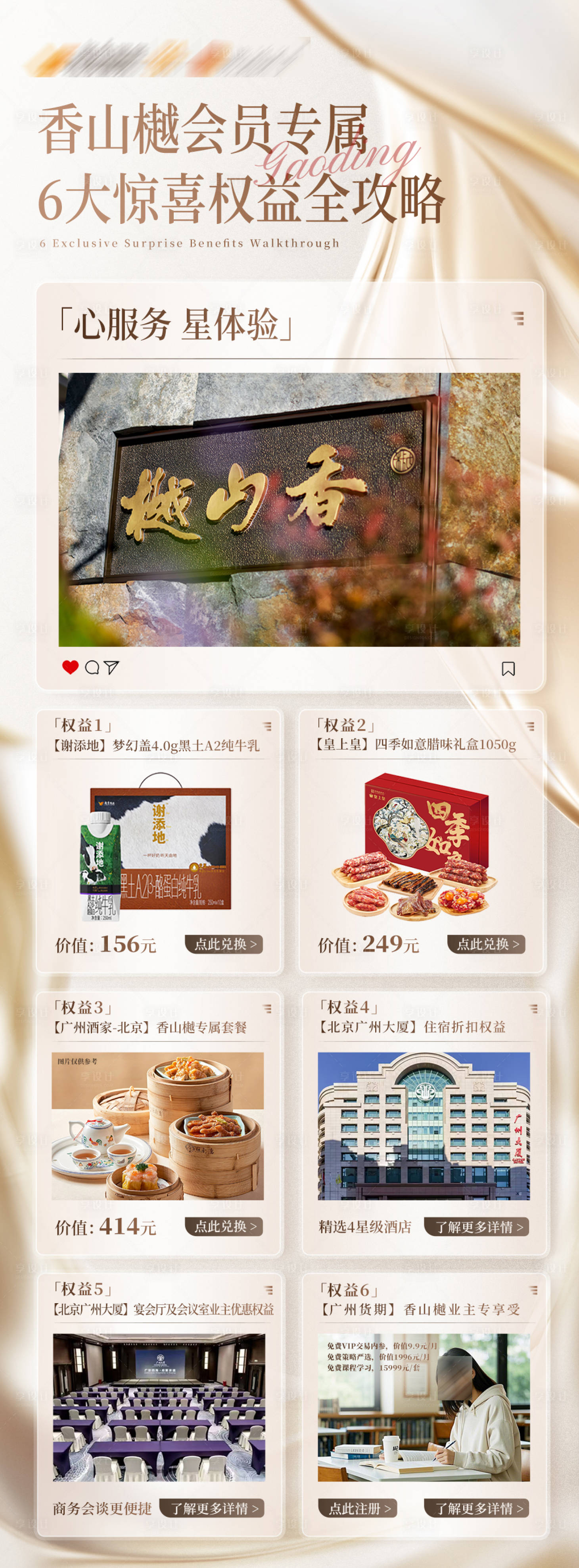 源文件下载【享设计】搜索编号：56790036460807550【金色积分价格权益海报长图】