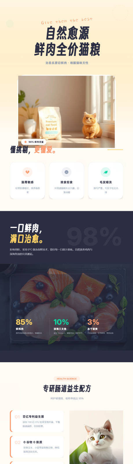 源文件下载【享设计】搜索编号：73850036187378242【治愈系宠物食品长图海报】