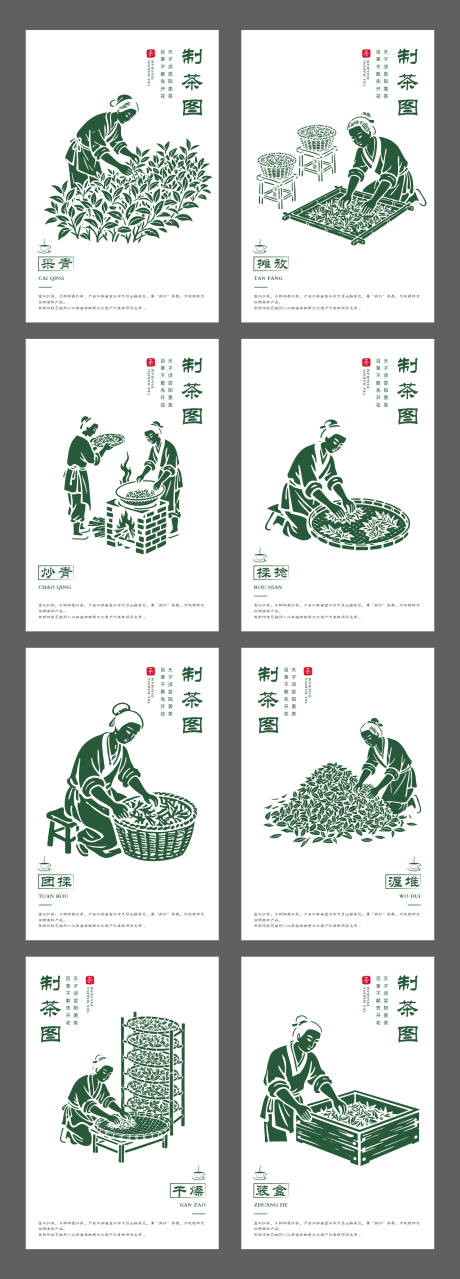 源文件下载【享设计】搜索编号：75170036214755612【制茶工序插画海报】