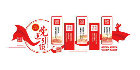源文件下载【享设计】搜索编号：66880036319684100【党建引领五个引领基层党支部党建文化墙】