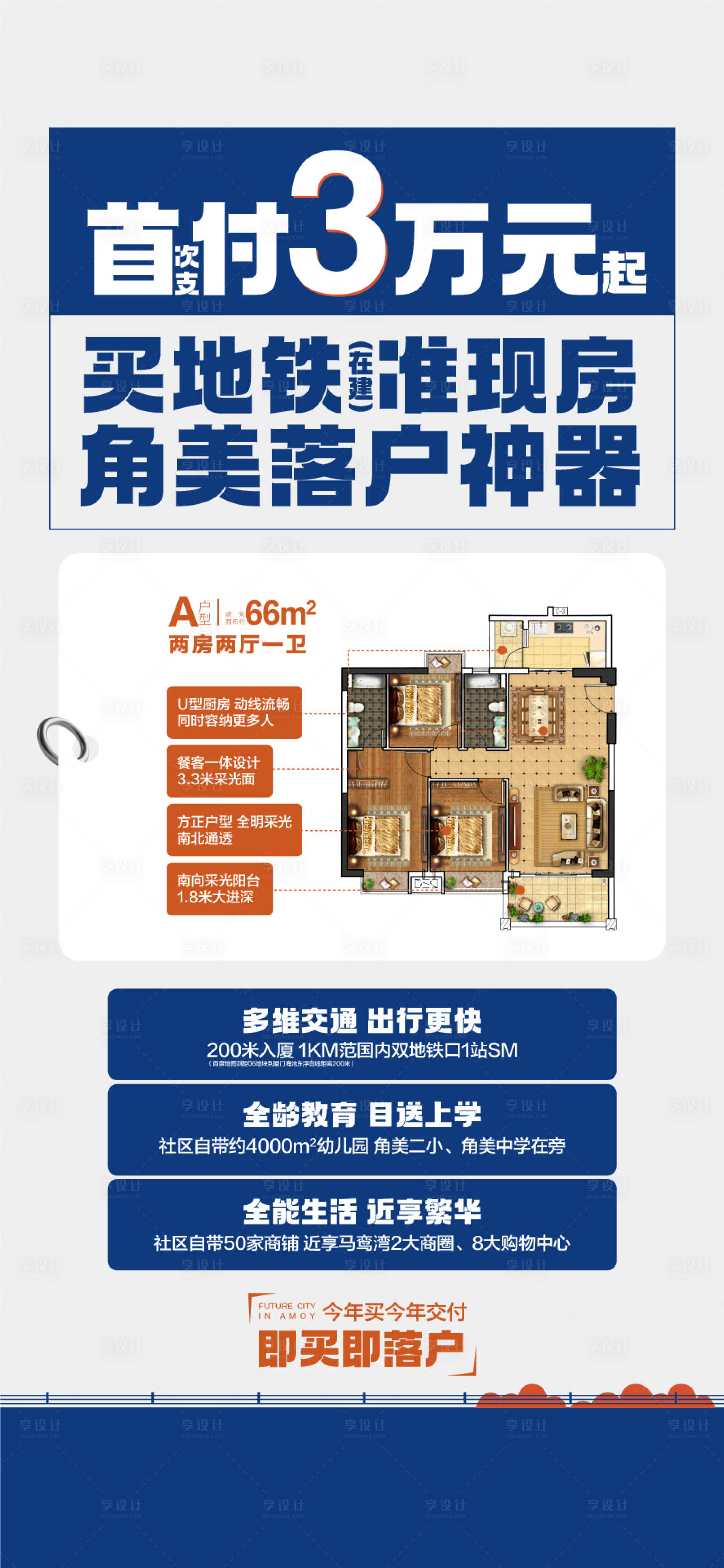 源文件下载【享设计】搜索编号：73550036190041286【地产首付海报】