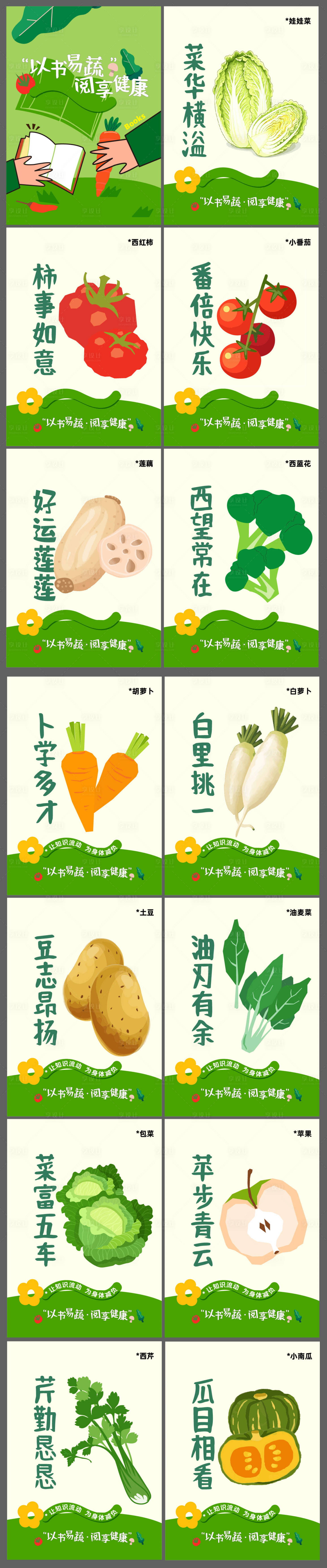 源文件下载【享设计】搜索编号：20880036508573793【卡通蔬菜系列展板】
