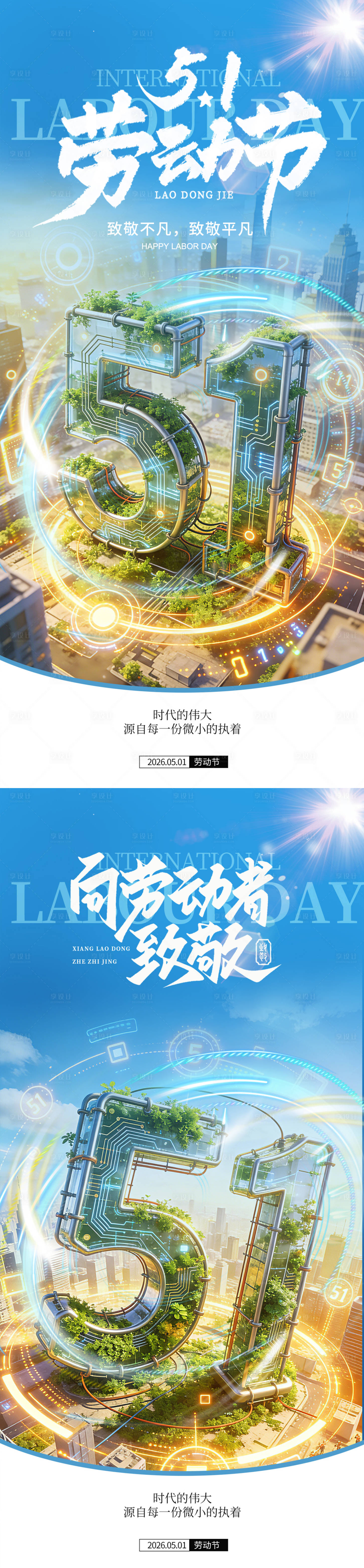源文件下载【享设计】搜索编号：11890036191497997【51劳动节系列海报】