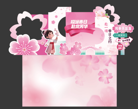 源文件下载【享设计】搜索编号：42320036416848386【春日樱花美陈】