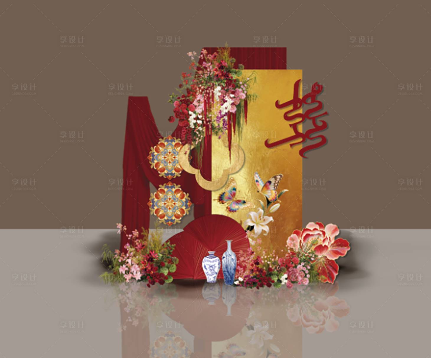 源文件下载【享设计】搜索编号：32360036416478022【婚房布置】