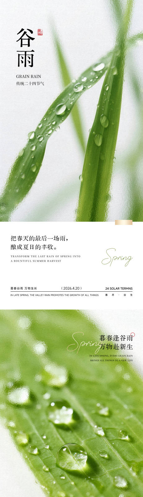 源文件下载【享设计】搜索编号：40310036358527795【谷雨节气海报】