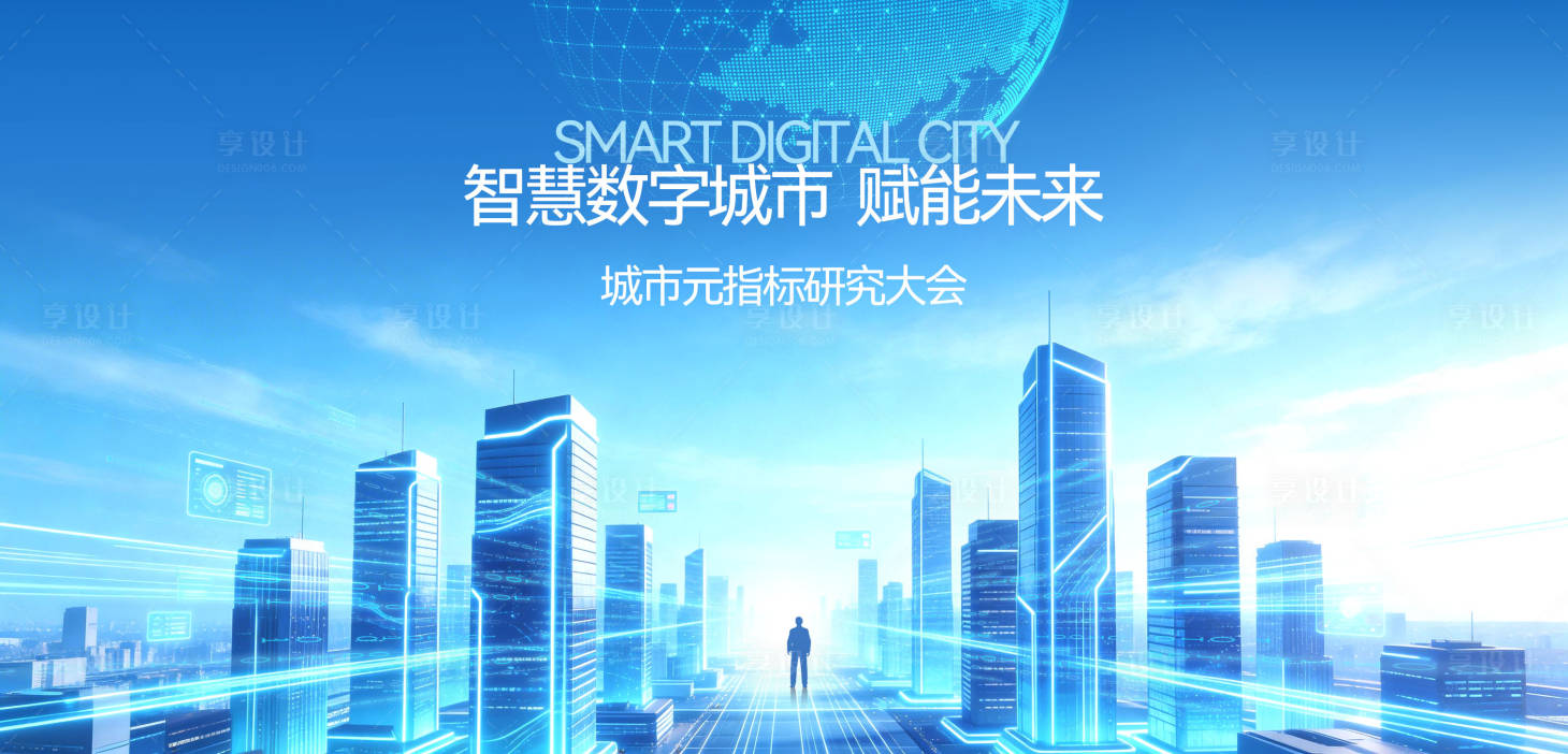 源文件下载【享设计】搜索编号：73220036247203679【智慧城市科技背景】