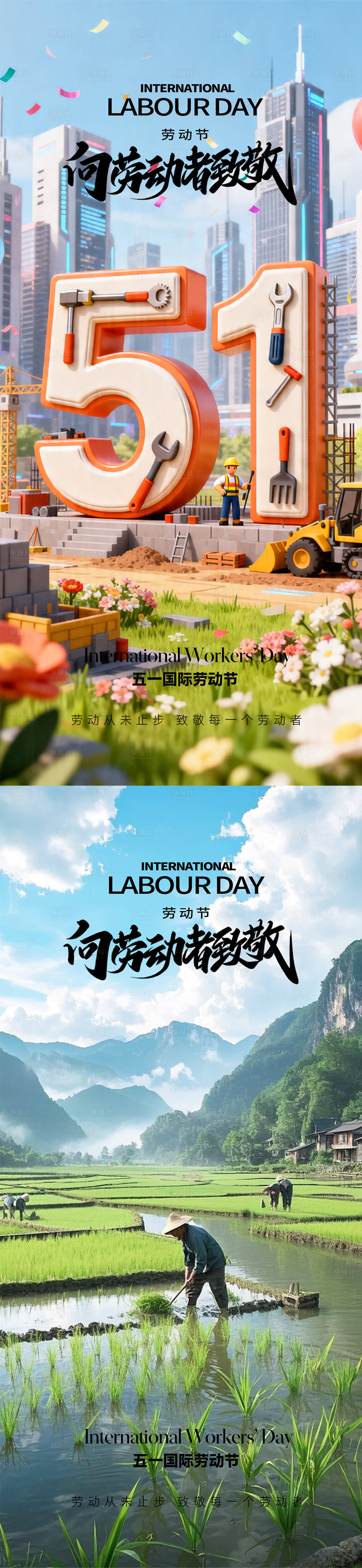 源文件下载【享设计】搜索编号：58310036511282684【51劳动节海报】