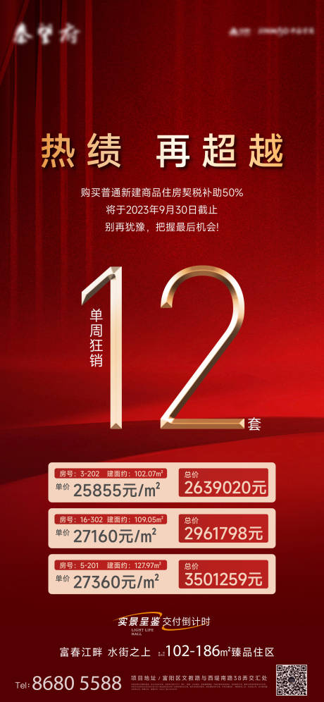 源文件下载【享设计】搜索编号：83530036514671915【房地产热销成绩海报】