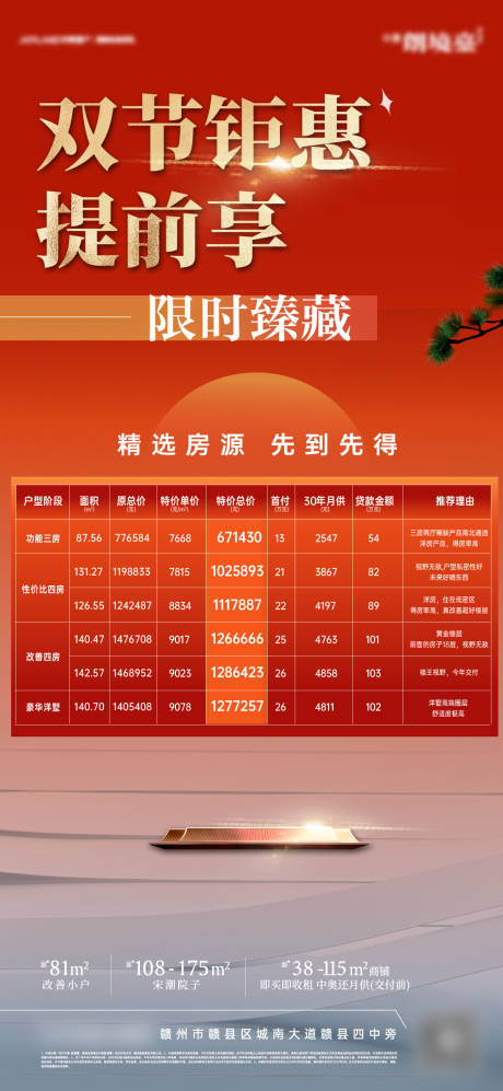 源文件下载【享设计】搜索编号：80190036266811392【红金特价房海报】