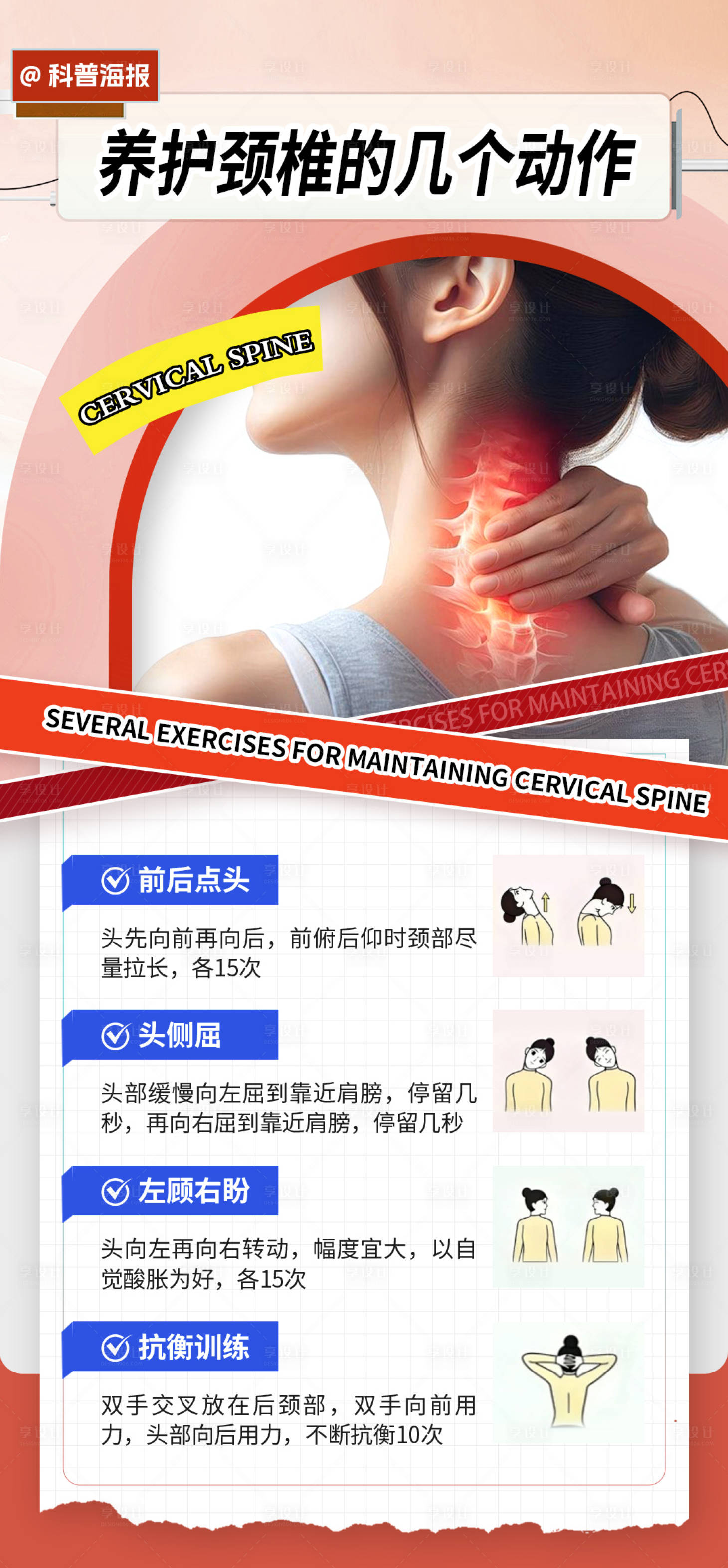 源文件下载【享设计】搜索编号：96210036413587452【颈椎病科普常识】