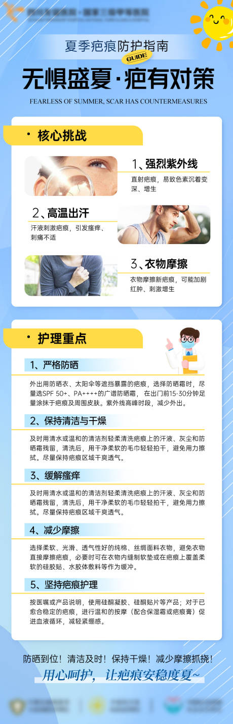源文件下载【享设计】搜索编号：38810036366347476【疤痕蓝色会诊科普海报】