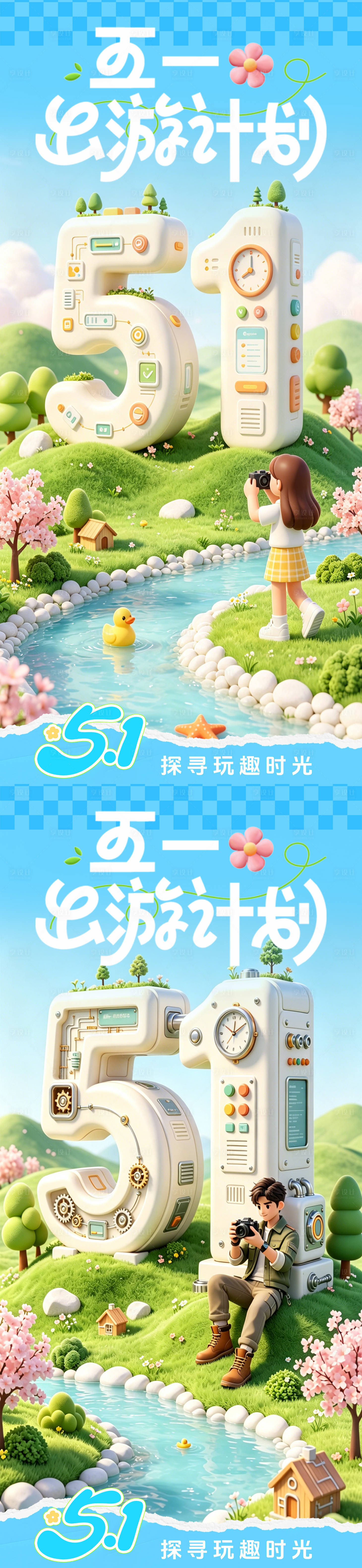源文件下载【享设计】搜索编号：55700036502471400【五一劳动节小长假出行夏日旅游游玩海报】
