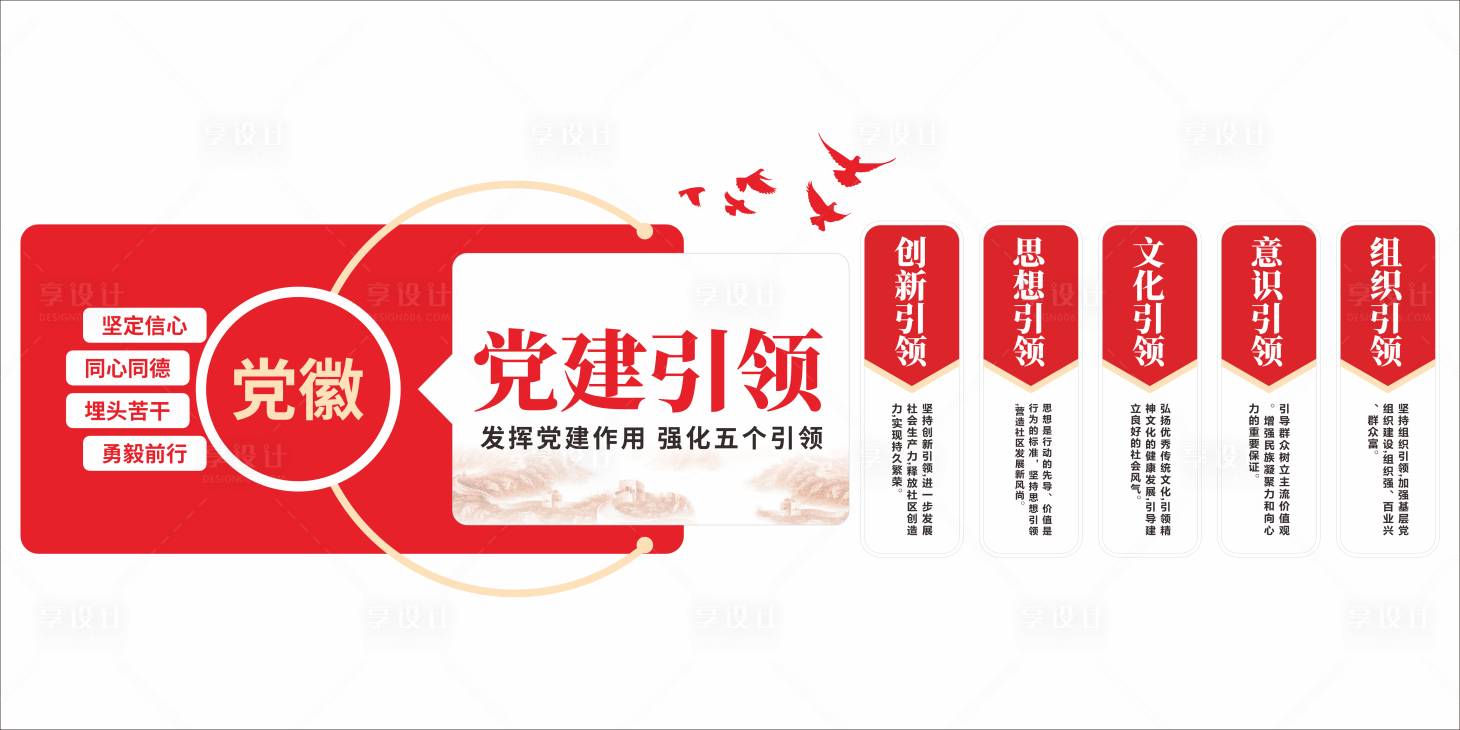 源文件下载【享设计】搜索编号：97250036319777860【党建引领基层党支部党建文化墙设计】