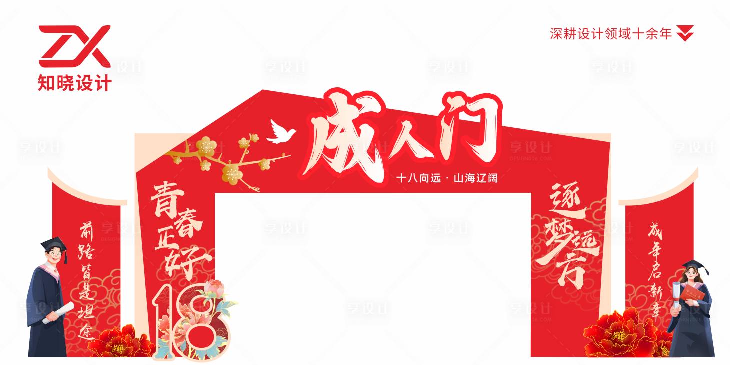 源文件下载【享设计】搜索编号：74360036189806803【成人门十八岁成人礼KT板造型立牌】