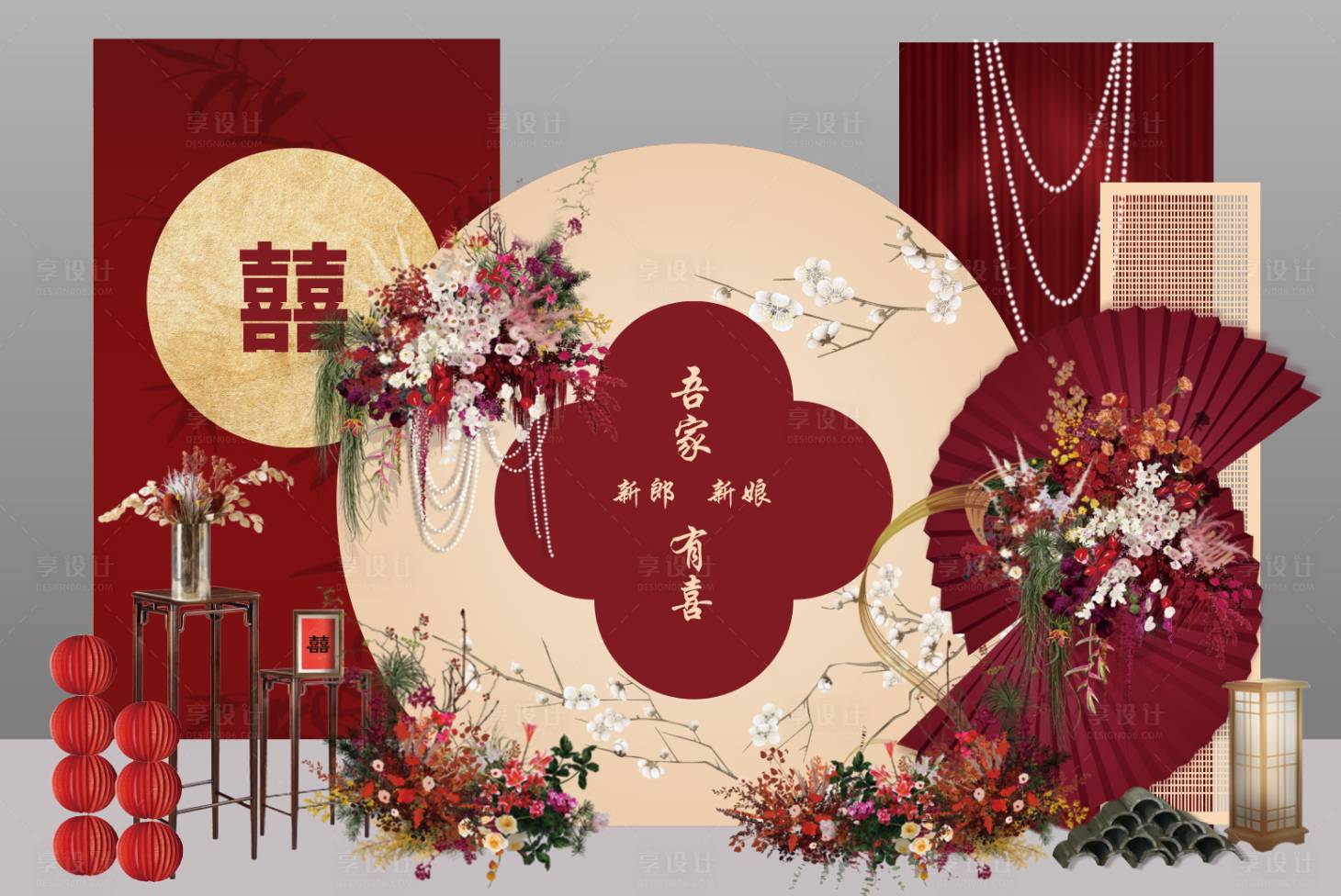 源文件下载【享设计】搜索编号：57600036395086328【婚礼美陈堆头】