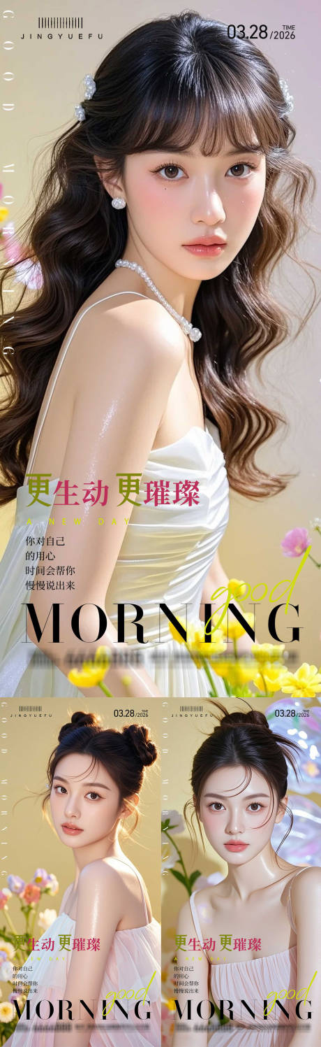 源文件下载【享设计】搜索编号：37810036182887942【医美早安系列海报】