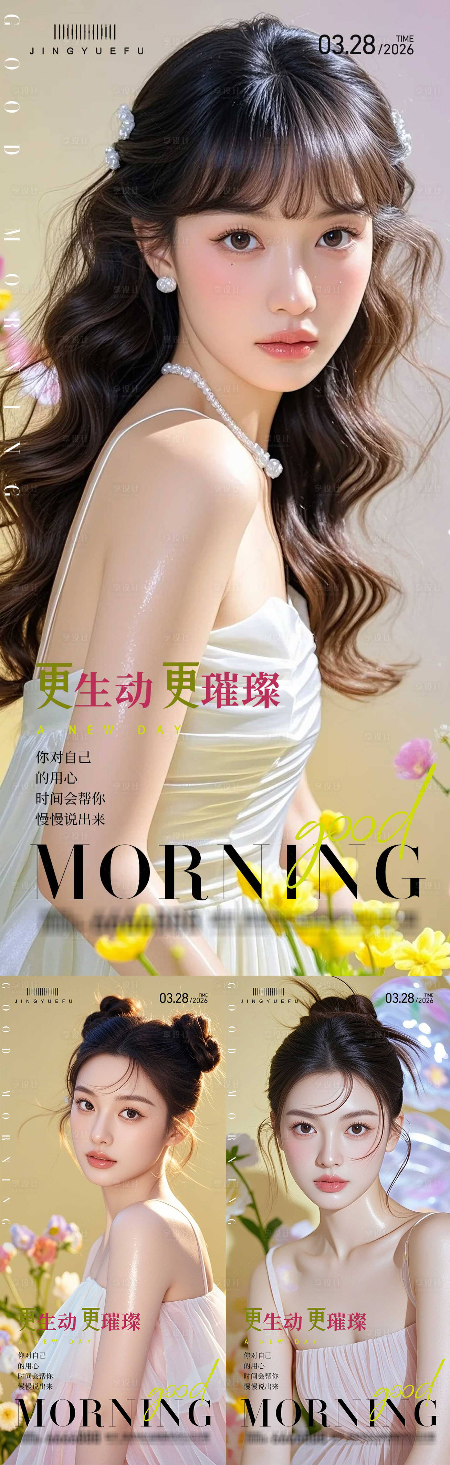 源文件下载【享设计】搜索编号：37810036182887942【医美早安系列海报】