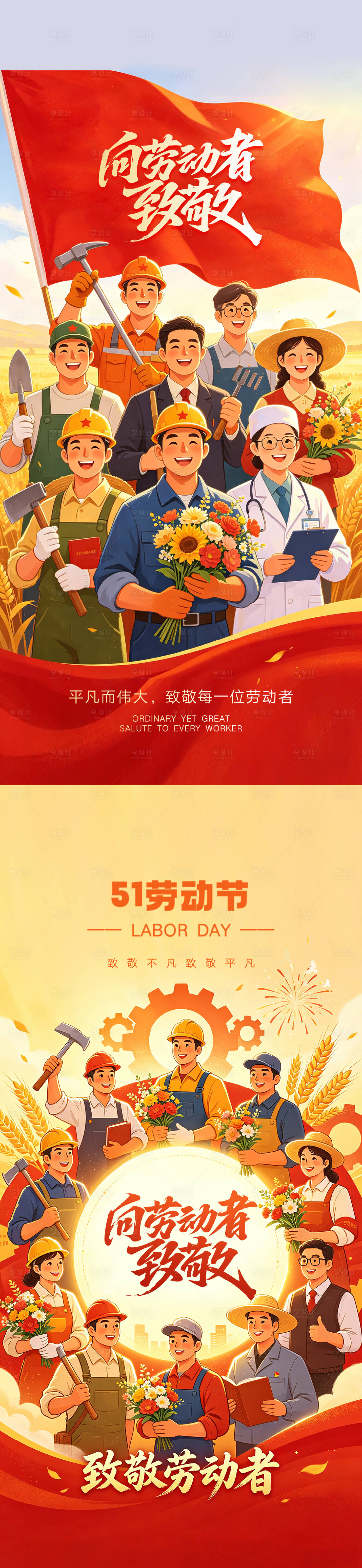 源文件下载【享设计】搜索编号：65280036496515745【五一劳动节海报】