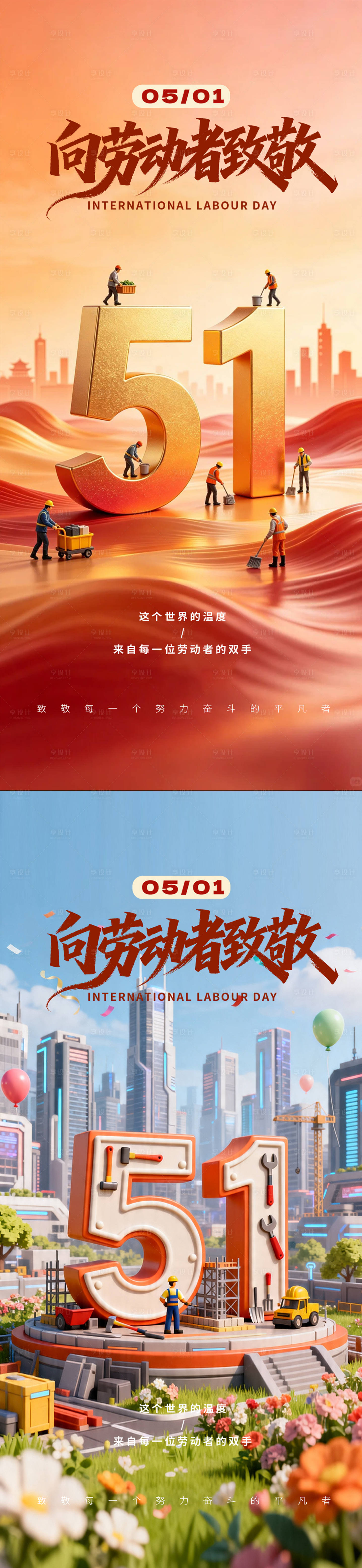 源文件下载【享设计】搜索编号：31990036511313346【51劳动节海报】