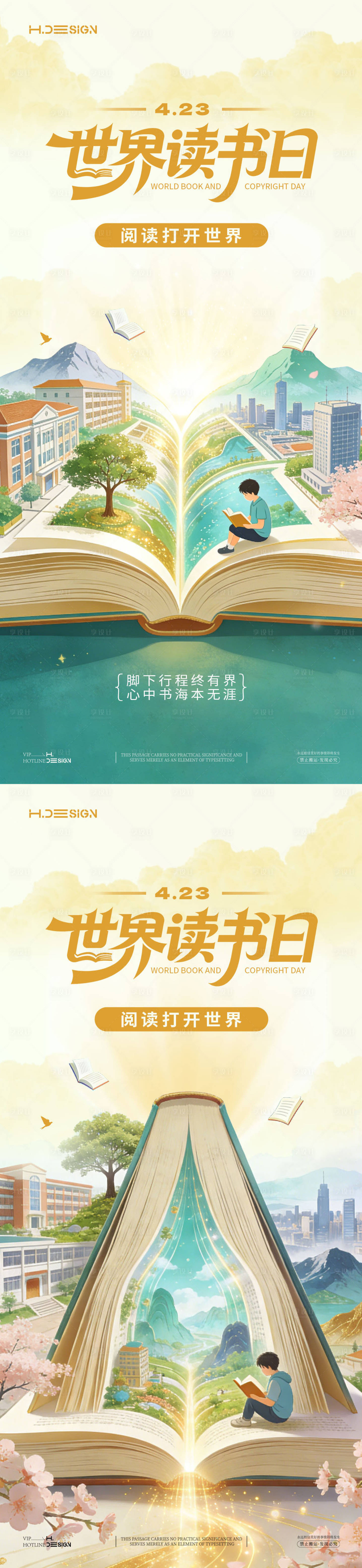 源文件下载【享设计】搜索编号：81600036353358866【世界读书日海报】