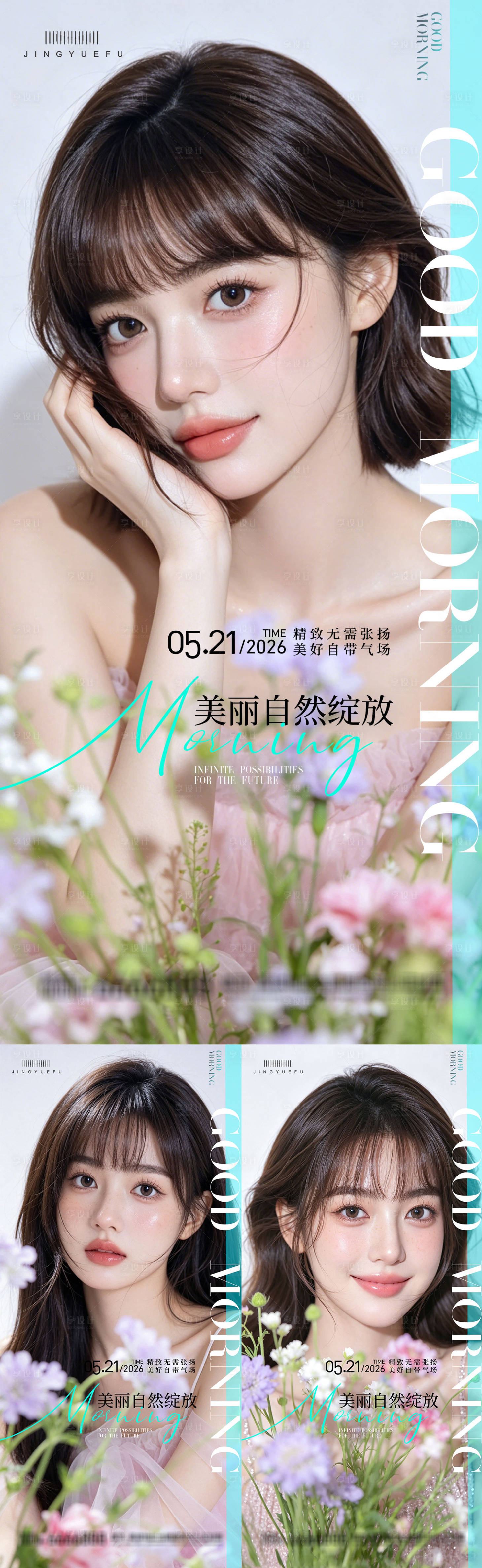 源文件下载【享设计】搜索编号：68740036579551404【医美早安系列海报】