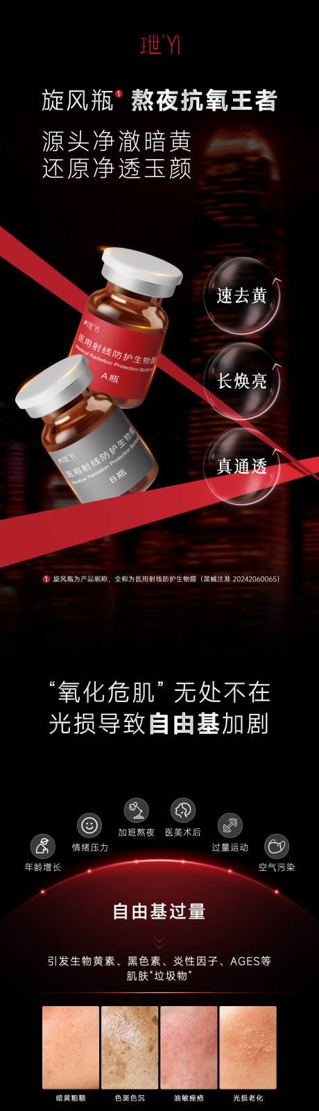 源文件下载【享设计】搜索编号：53550036339703447【医美旋风瓶熬夜抗氧王者详情页】