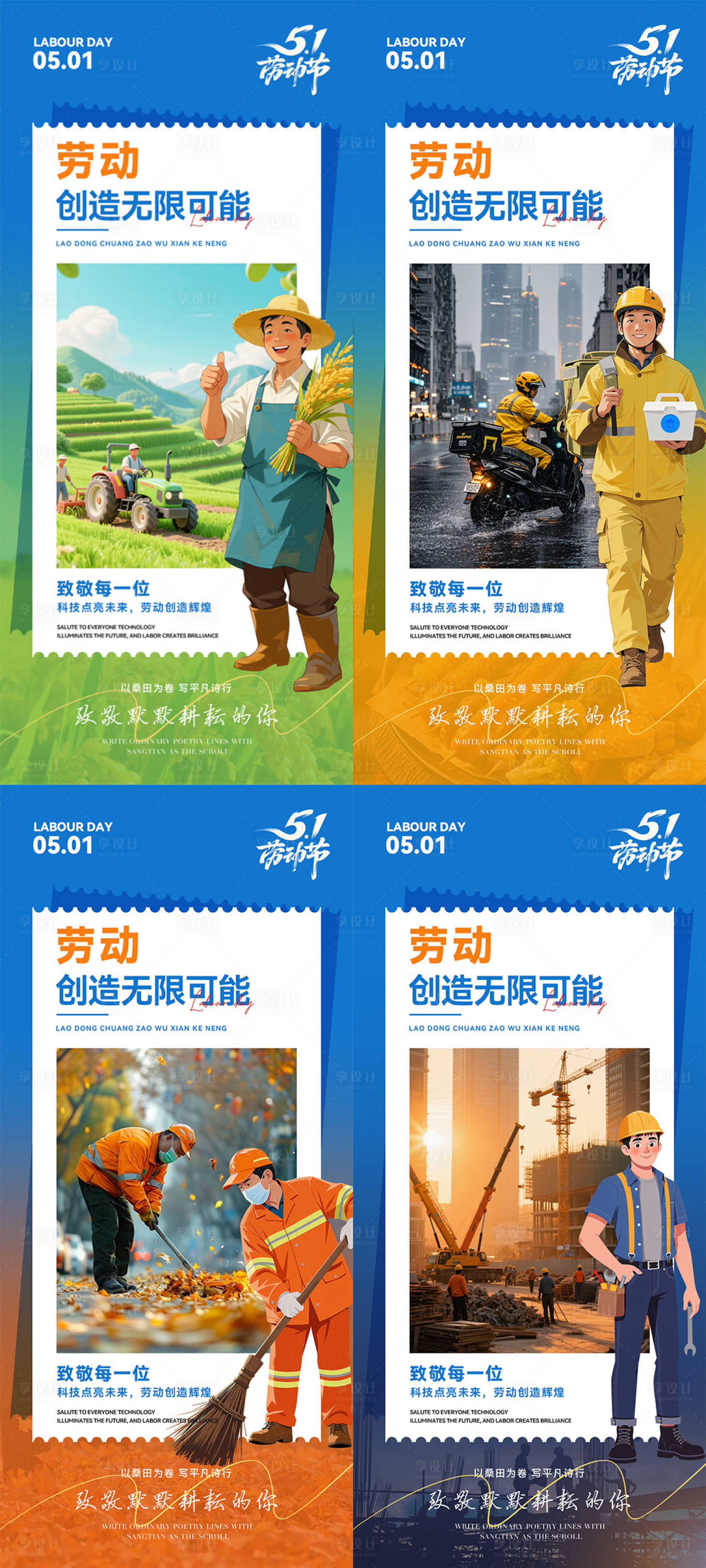 源文件下载【享设计】搜索编号：98530036561037575【五一劳动节海报】
