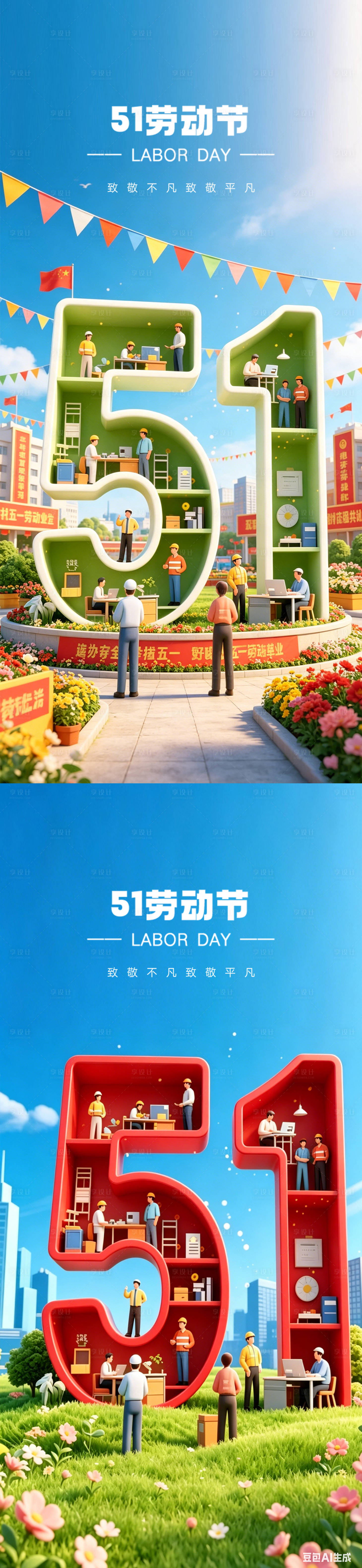 源文件下载【享设计】搜索编号：16580036495738367【五一劳动节3D系列海报】