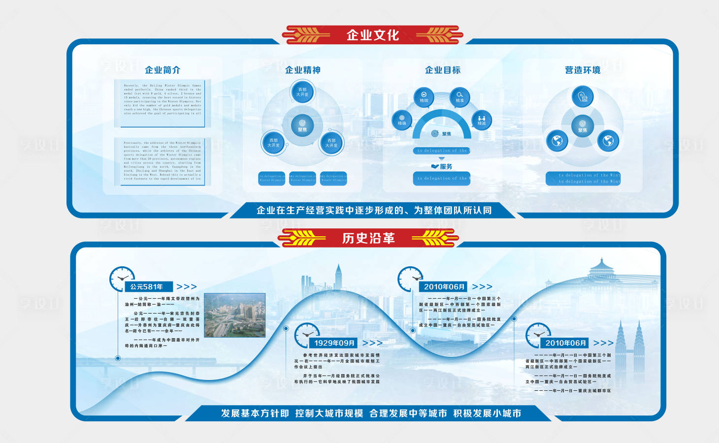 源文件下载【享设计】搜索编号：64720036193362349【企业展厅历史沿革时间轴文化墙】